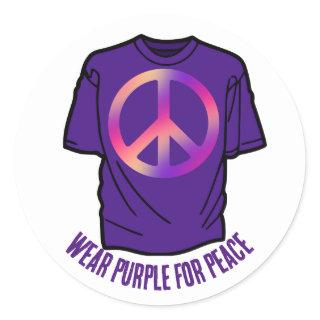 Wear Purple for Peace Day Classic Round Sticker