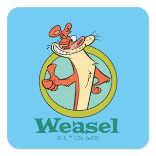 Weasel Thumbs Up Character Graphic Square Sticker