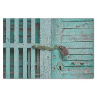 Weathered Turquoise Door Tissue Paper