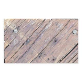 Weathered Wood Rough Textured Deck Rectangular Sticker