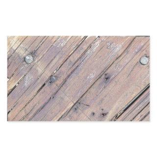 Weathered Wood Rough Textured Deck Rectangular Sticker