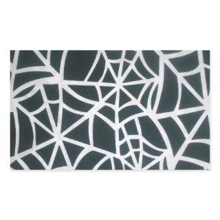 Web of Mystery: Delicate Trap - White Spider Web Rectangular Sticker