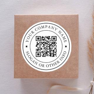 Website Link QR Code Minimal Business Name Classic Round Sticker