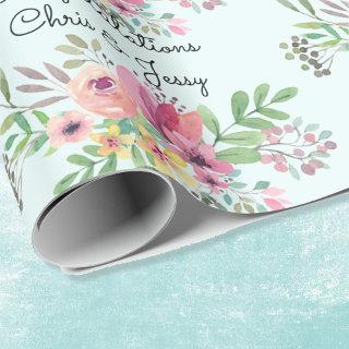 Wedding Add Names Floral Watercolor Roll of
