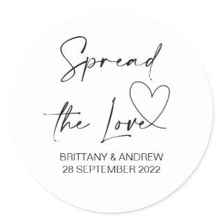 Wedding Bag Favor Spread the Love Jam Jar Classic Round Sticker