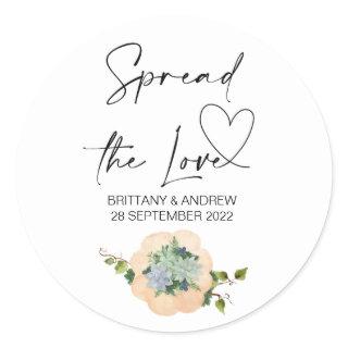 Wedding Bag Favor Spread the Love Jam Thanksgiving Classic Round Sticker