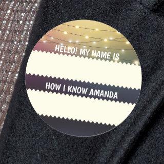 Wedding Bridal Shower Hello Name Tag How I Know