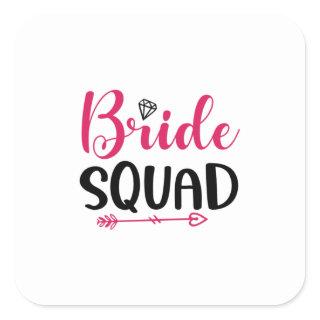 Wedding Bride Squad Square Sticker