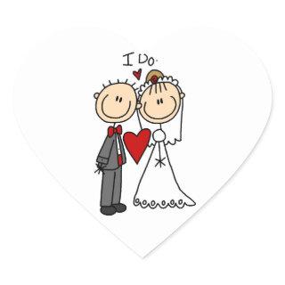 Wedding Couple I Do T-shirts and Gifts Heart Sticker