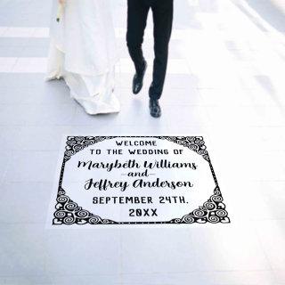 Wedding Custom Names Square Flourish Any Colors Floor Decals