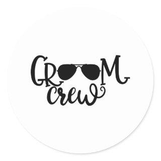 Wedding Design Groom Crew Classic Round Sticker