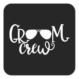 Wedding Design Groom Crew Square Sticker