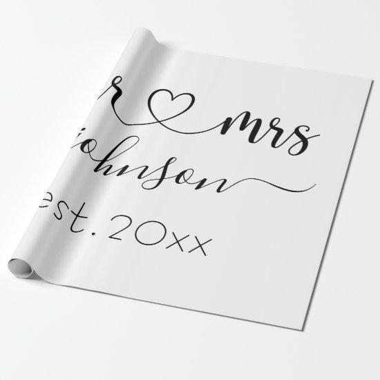 Wedding Engagement Heart Mr Mrs Personalized Name