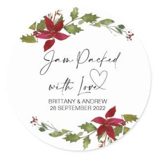 Wedding Favor Jam Packed With Love Christmas Classic Round Sticker