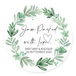 Wedding Favor Jam Packed With Love Succulents Classic Round Sticker