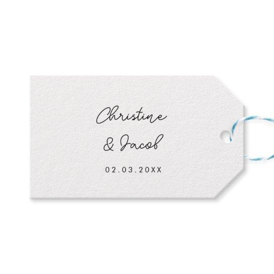 wedding favor simple elegant modern bridal party gift tags