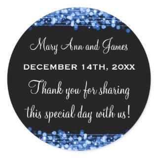 Wedding Favor Tag Magic Party Sparkles Blue