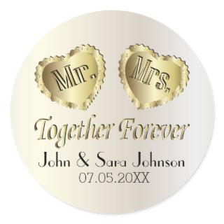 Wedding for the Bride and Groom | Personalize Classic Round Sticker