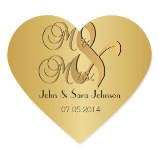 Wedding for the Mr & Mrs | Personalize Heart Sticker