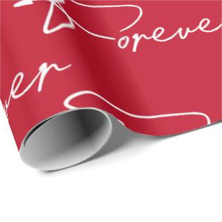 Wedding Forever Modern Script On Red
