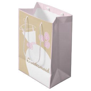 Wedding Gown Pink Beige Bridesmaid pink medium Medium Gift Bag