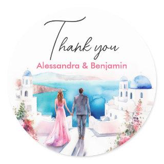 Wedding Moments Watercolor for Gifts Classic Round Sticker