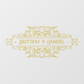 Wedding Names Intricate Frame Gold or Custom Floor Decals