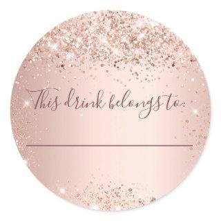 Wedding rose gold this drink belongs to classic round sticker