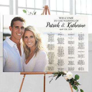 Wedding seating chart with photo elegant plan canvas print