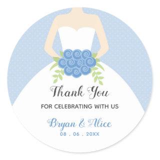 Wedding Stickers (Pastel Blue with Wedding Gown)