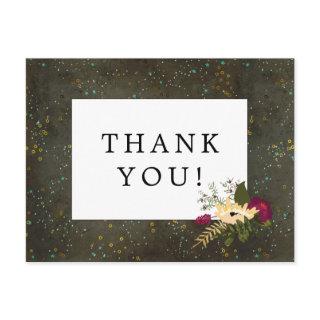 Wedding Thank You Chalkboard Gold Silver Stars Postcard