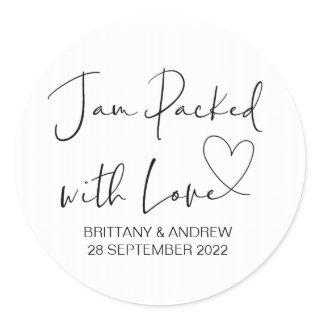 Wedding Treat Jar Favor Jam Packed With Love Classic Round Sticker