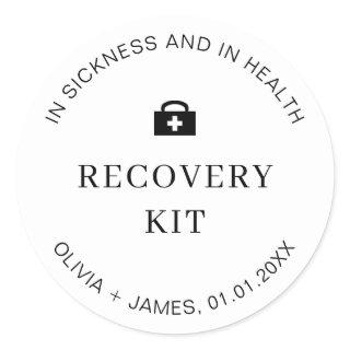 Wedding Weekend Recovery Kit First Aid Hangover Classic Round Sticker