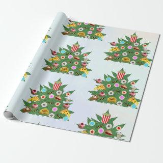 Weed Christmas Tree on Vape Cloud Background