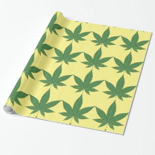 Weed Leaf Green on Sunny Yellow