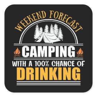 Weekend forecast with a chance of drinking square sticker