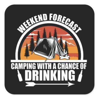 Weekend forecast with a chance of drinking square sticker