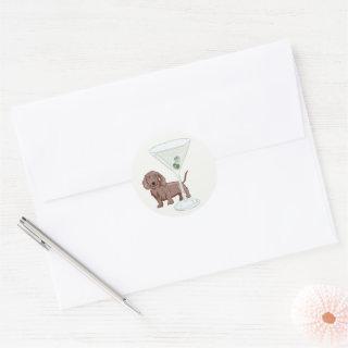 Weenies & Martinis  Classic Round Sticker