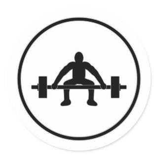 Weight Lift Sign Classic Round Sticker