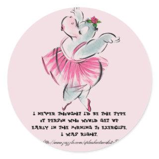 "Weight Loss Hippo" Classic Round Sticker