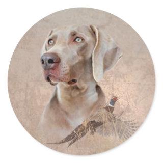 Weimaraner Poster Canvas Print Tapestry Acrylic Pr Classic Round Sticker
