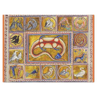 WEIRD MEDIEVAL BESTIARY,SALAMANDER,FOREST ANIMALS TISSUE PAPER