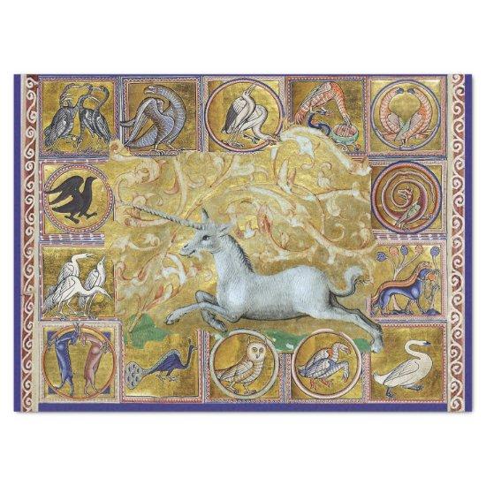 WEIRD MEDIEVAL BESTIARY,UNICORN RUN,FOREST ANIMALS TISSUE PAPER