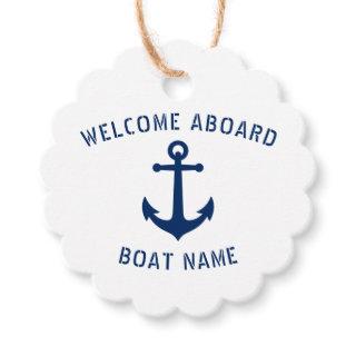 Welcome Aboard Boat Name Nautical Sea Anchor Favor Tags