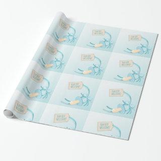 Welcome Baby Boy With Blue pacifier