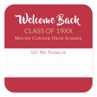Welcome back! Class Reunion name stickers