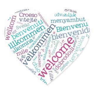 Welcome Heart (many languages) Sticker
