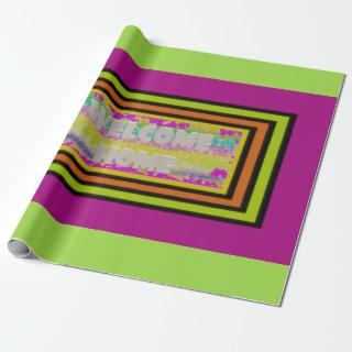 welcome home design purple green red bordered  lat