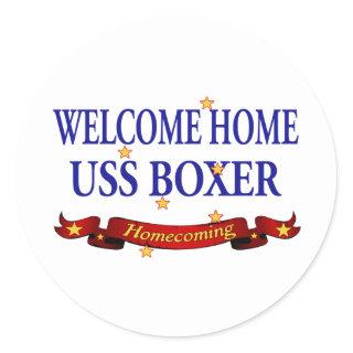 Welcome Home USS Boxer Classic Round Sticker