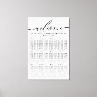 Welcome Modern Clean Simple Seating Table Numbers Canvas Print